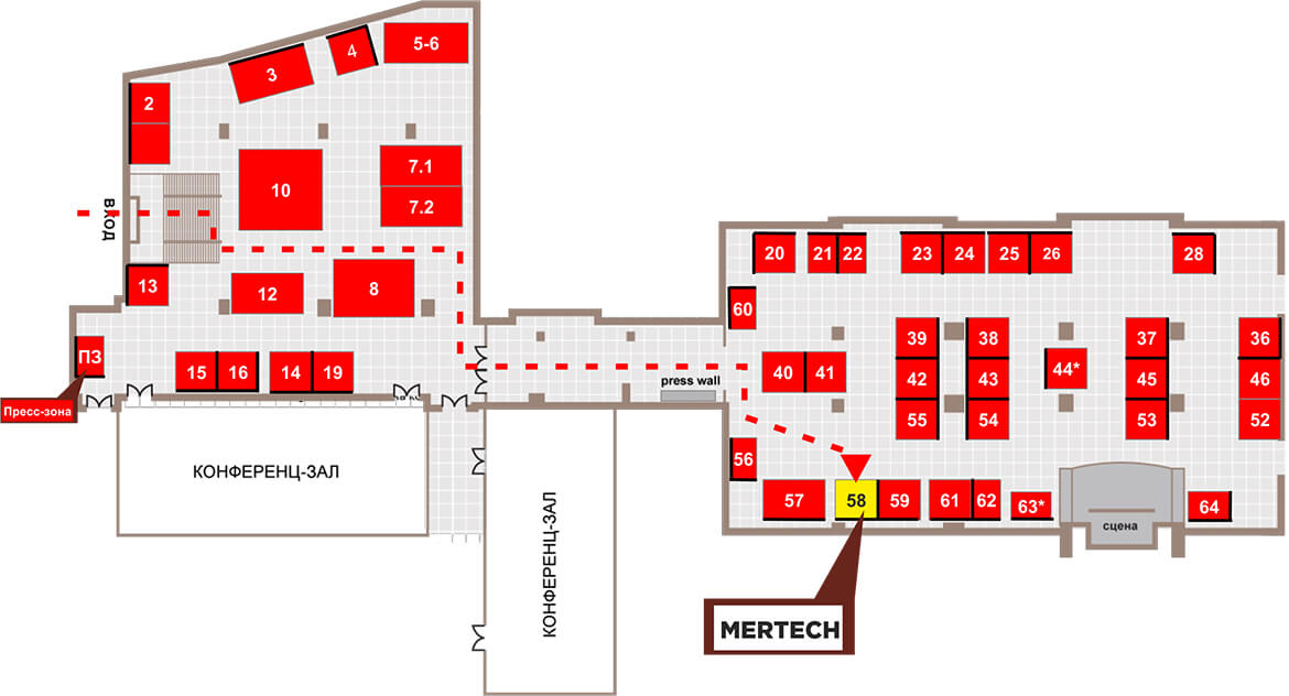 схема расположения стенда MERTECH